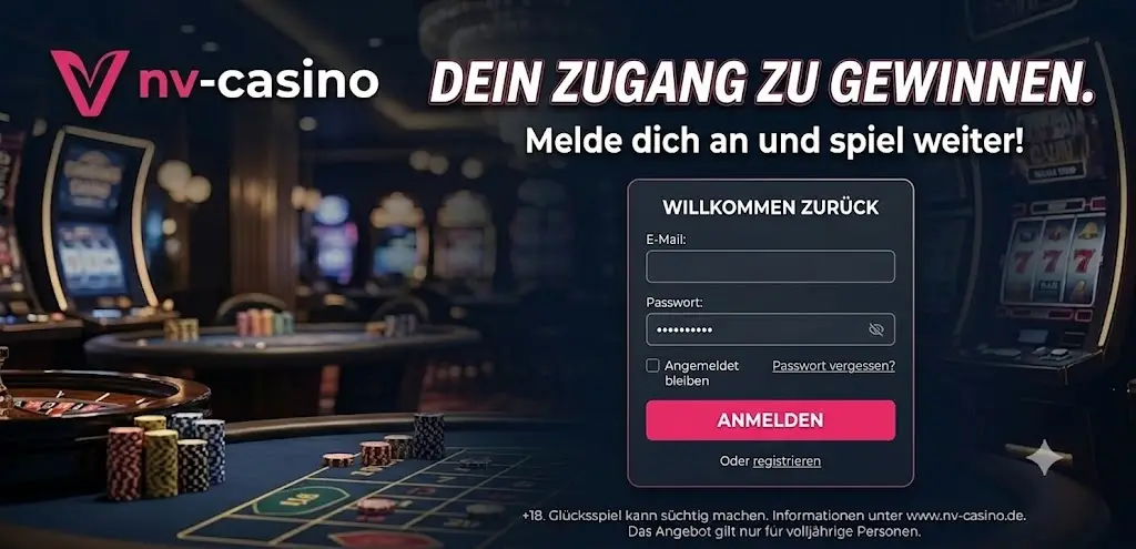 NV Casino Login auf Desktop und Mobile